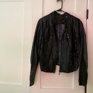 Vegan Leather Jacket, distressed